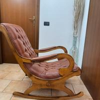 Poltrona a dondolo vintage Chesterfield