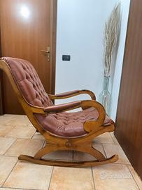 Poltrona a dondolo vintage Chesterfield