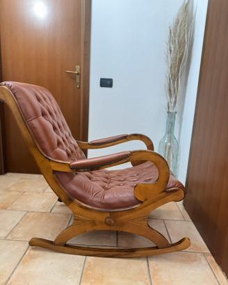 Poltrona a dondolo vintage Chesterfield