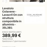 Mobile lavatoio sopra lavatrice