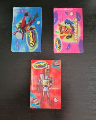 Lotto di 3 card lenticolari Crash bandicoot