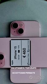 IPHONE 15 128GB ROSA batteria 100%