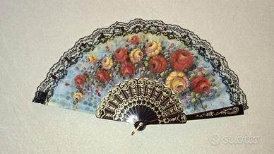 Ventaglio Spagnolo Vintage Decorazione Floreale