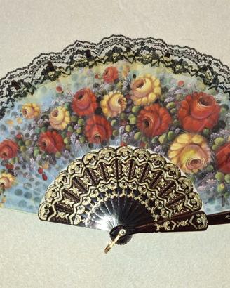 Ventaglio Spagnolo Vintage Decorazione Floreale