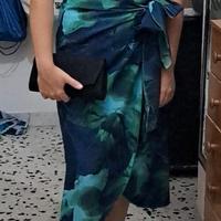 Abito longuette monospalla stampa fantasia fiori