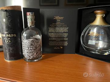 Zacapa XO e Don Papa 10 years - bottiglie e custod