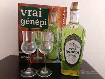 Set Vrai Genepi  Savio 70cl+ 2 bicchieri