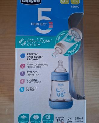 Biberon Chicco Perfect 5, 150ml (0m+) flusso lento