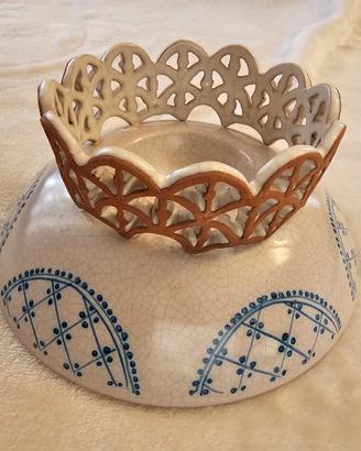 Portacandela in ceramica. 