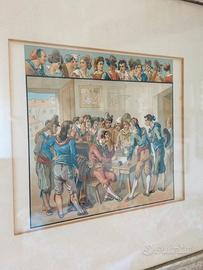 Stampa antica anni 800 XIX secolo