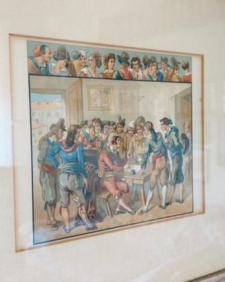 Stampa antica anni 800 XIX secolo