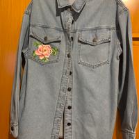 Giacca jeans dipinta a mano