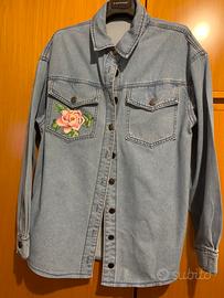 Giacca jeans dipinta a mano