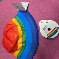 cappello pescatore arcobaleno + nastro 