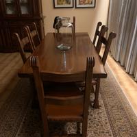 Tavolo con sedie stile liberty legno massello