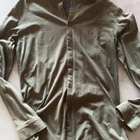 Camicia Zara verde collo coreana maniche lunghe M