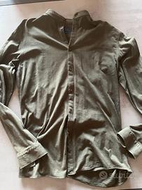 Camicia Zara verde collo coreana maniche lunghe M