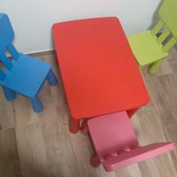 Tavolino Ikea Mammut + 3 seggioline