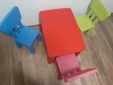 Tavolino Ikea Mammut + 3 seggioline