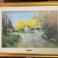 Quadro O.BRENTEGANI. Villa in campagna