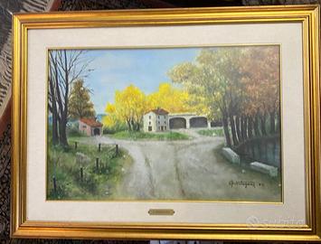 Quadro O.BRENTEGANI. Villa in campagna