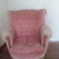 salotto velluto rosa