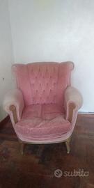 salotto velluto rosa