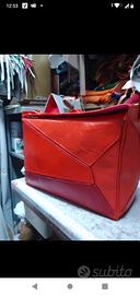 borsa geometrica in pelle 