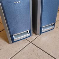 Aiwa Speakers 6 Ohm Silver Blue Sx-nbl26.