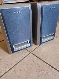 Aiwa Speakers 6 Ohm Silver Blue Sx-nbl26.