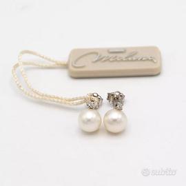 Orecchini Miluna perle gemelle diamanti E.305