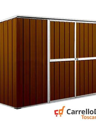 Casetta giardino in Acciaio 345x186cm legno scuro