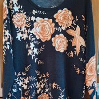 MAGLIONE DONNA FLOREALE CON BRILLANTINI  TG. L/XL