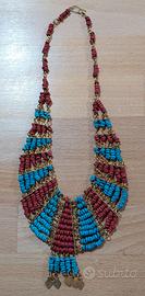 Collana Etnica Boho Chic Turchese e Rossa