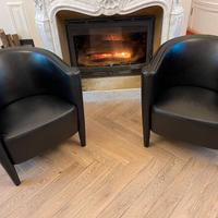 MOROSO 2 poltrone RICH in pelle nera byA.Citterio