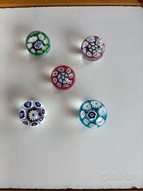 Fermacarte millefiori in vetro stile Murano