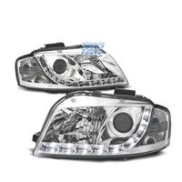 FARI AUDI A3 8P 03-08 LUCE DIURNA A LED FONDO CROM