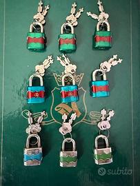 9 lucchetti con chiave Vintage made in Germany