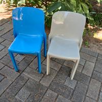 n.2 sedie Selene artemide magistretti light blue e