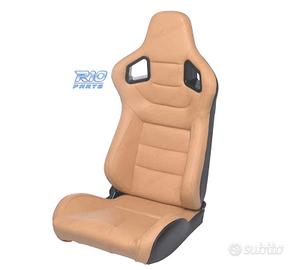 SEDILE SPORTIVO SEMI-BAUCKET STILE RS IN PELLE BEI
