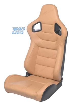 SEDILE SPORTIVO SEMI-BAUCKET STILE RS IN PELLE BEI
