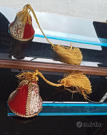 Campana natalizia in broccato con carillon Reuge