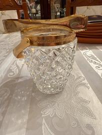 Secchiello Ghiaccio Vintage Vetro e Ottone