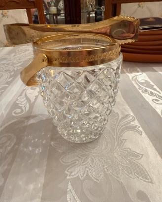 Secchiello Ghiaccio Vintage Vetro e Ottone
