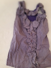 Camicia smanicata con volant