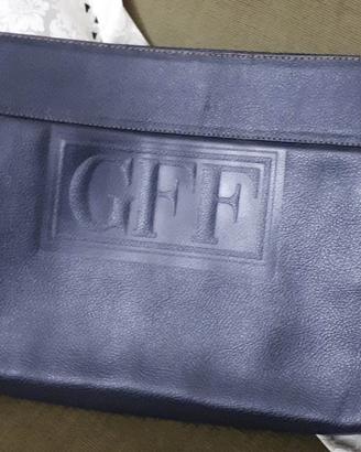Borsa vera pelle G Ferrè blu vintage anni 1970/80