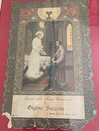 Antica stampa ricodo Prima comunione 1944
