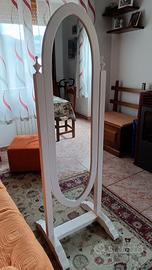 specchiera in legno bianca 