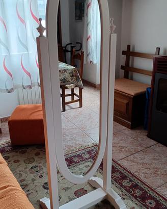 specchiera in legno bianca 