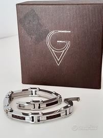 Bracciale Uomo – Acciaio E Cuoio Intrecciato